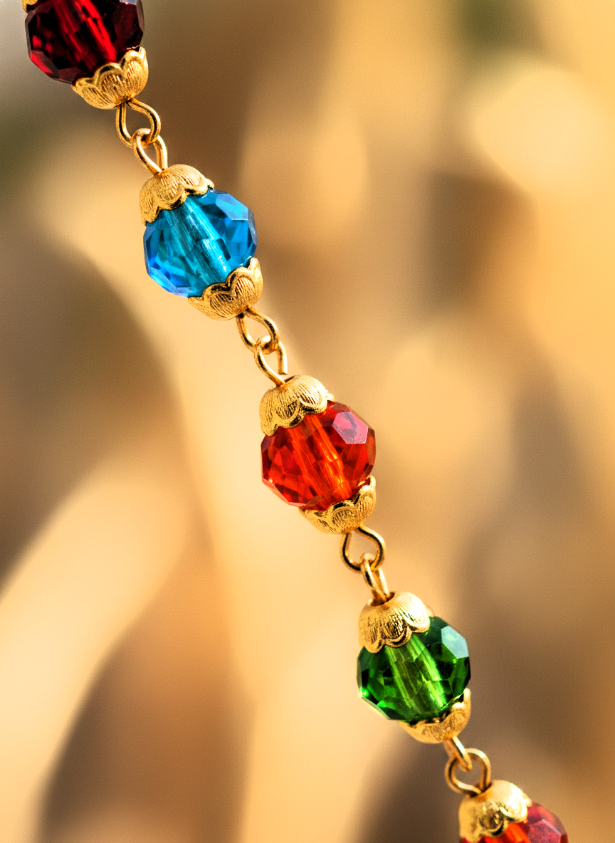 Traditional Multicolor Beaded Moti Mala Necklace for Women and Girls - MVDRNKGD182