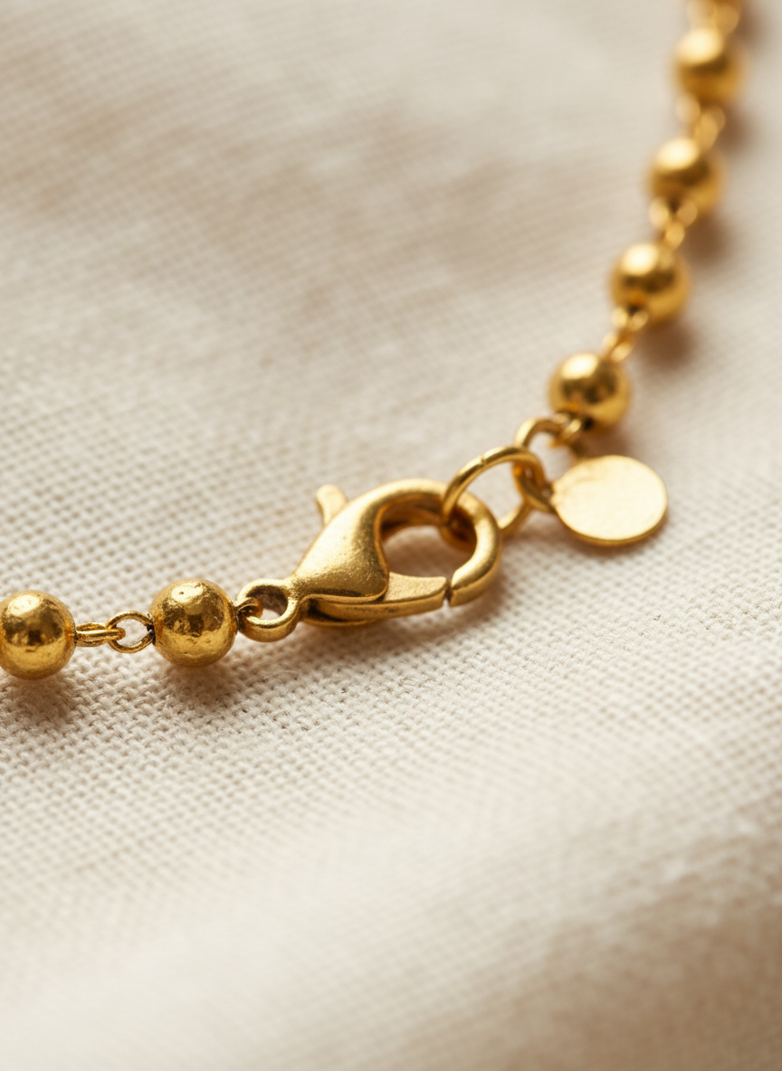 Elegant Gold Plated Beaded Matar Mala Necklace for Women and Men - MVDRNKGD155