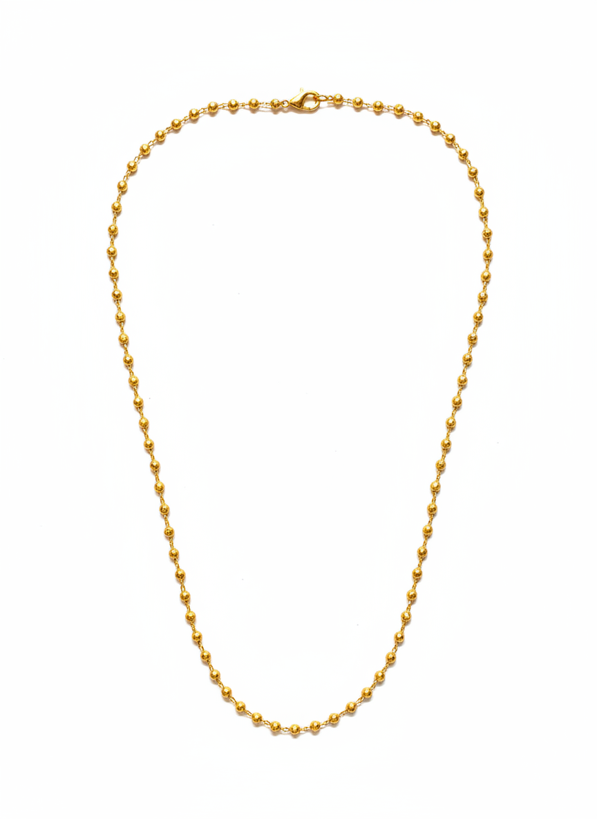 Elegant Gold Plated Beaded Matar Mala Necklace for Women and Men - MVDRNKGD155