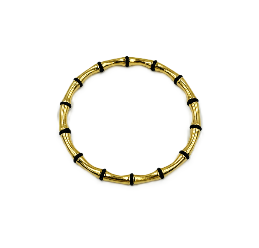 _80: Elegant Gold Plated Bamboo Design Bangle Bracelet for Women and Girls - MVHSBRGD47