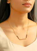Gold Plated Modern Double Bar Stone Studded Mangalsutra for Women - MVMFMSGD176