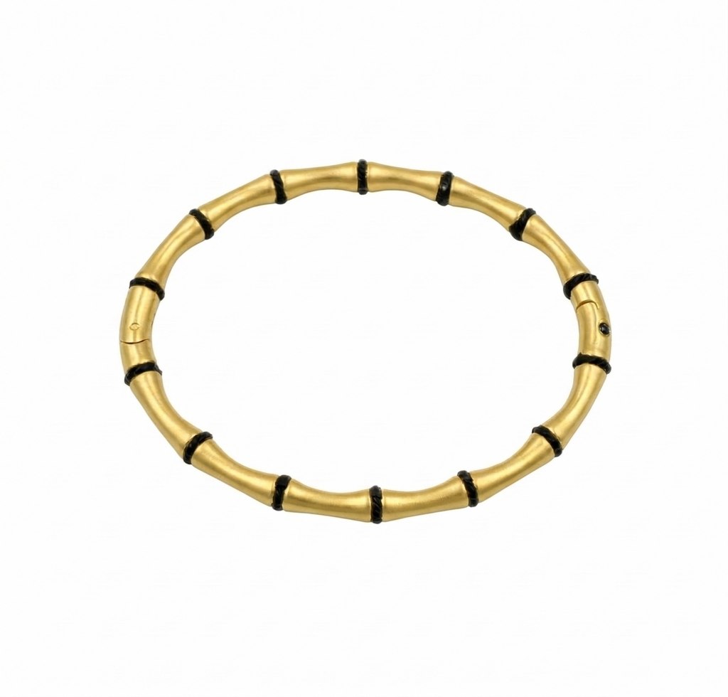 _80: Elegant Gold Plated Bamboo Design Bangle Bracelet for Women and Girls - MVHSBRGD47