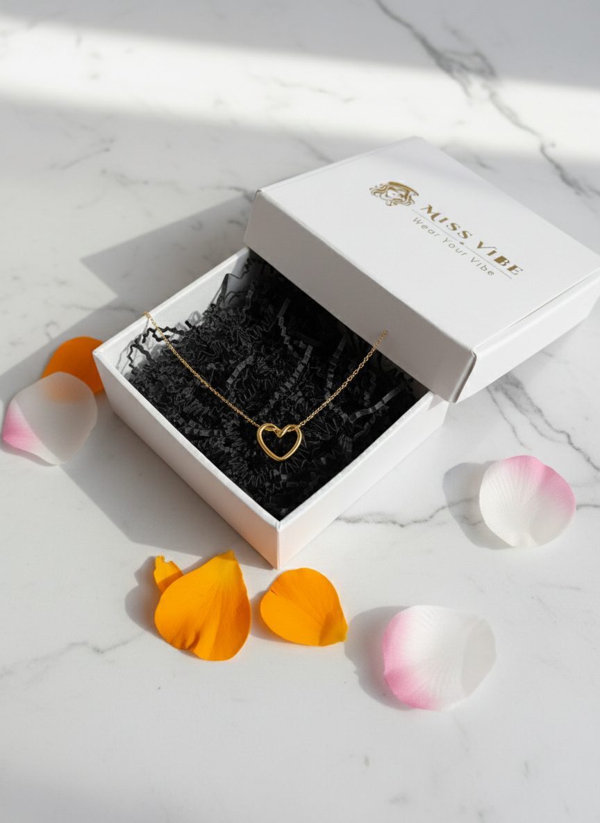 Elegant Gold Plated Heart Pendant Necklace for Women and Girls - MVANNKGD161