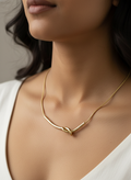 Gold Plated Knotted Bar Snake Chain Necklace for Women and Girls - MVANNKGD160