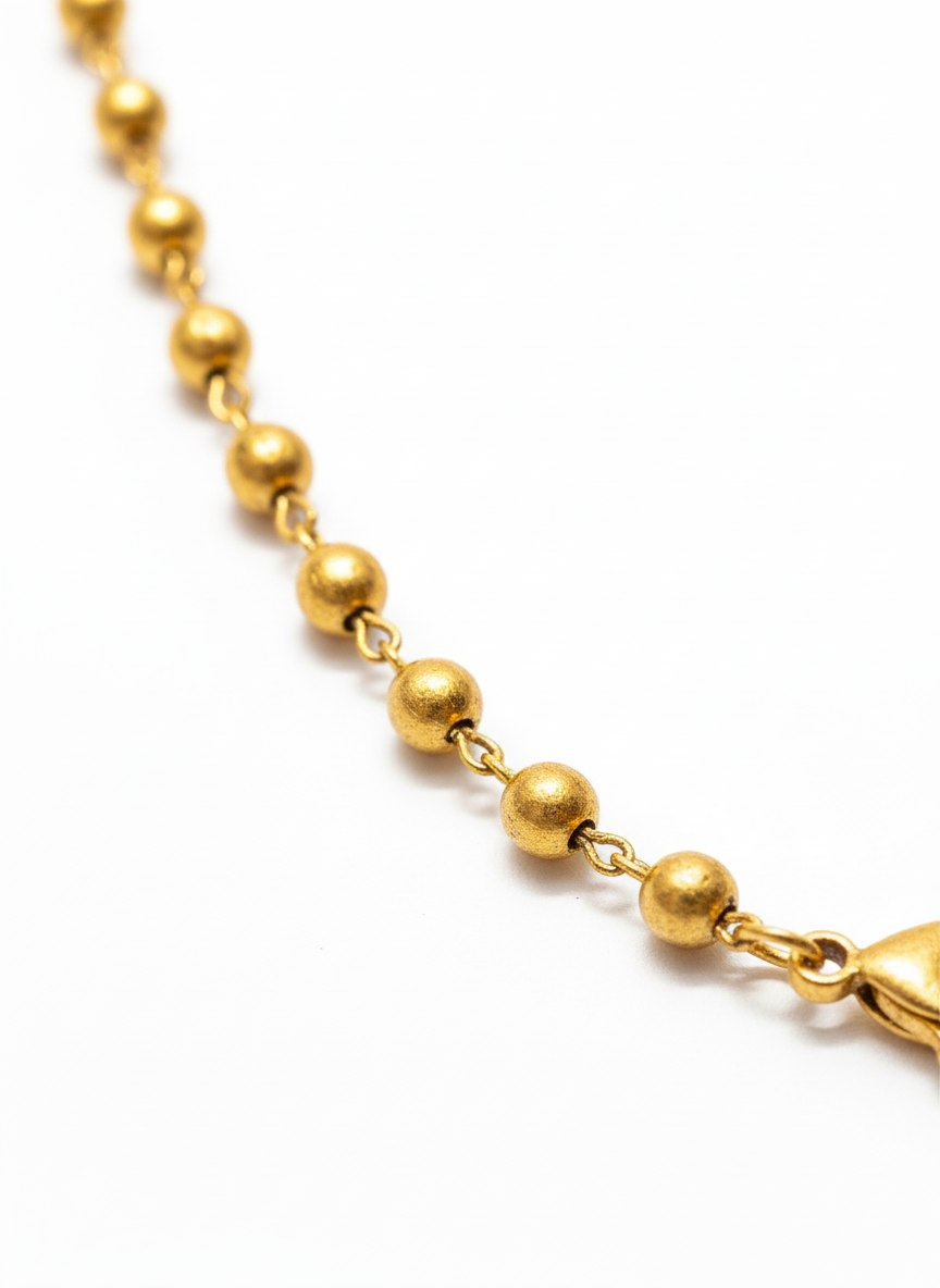 Elegant Gold Plated Beaded Matar Mala Necklace for Women and Men - MVDRNKGD155