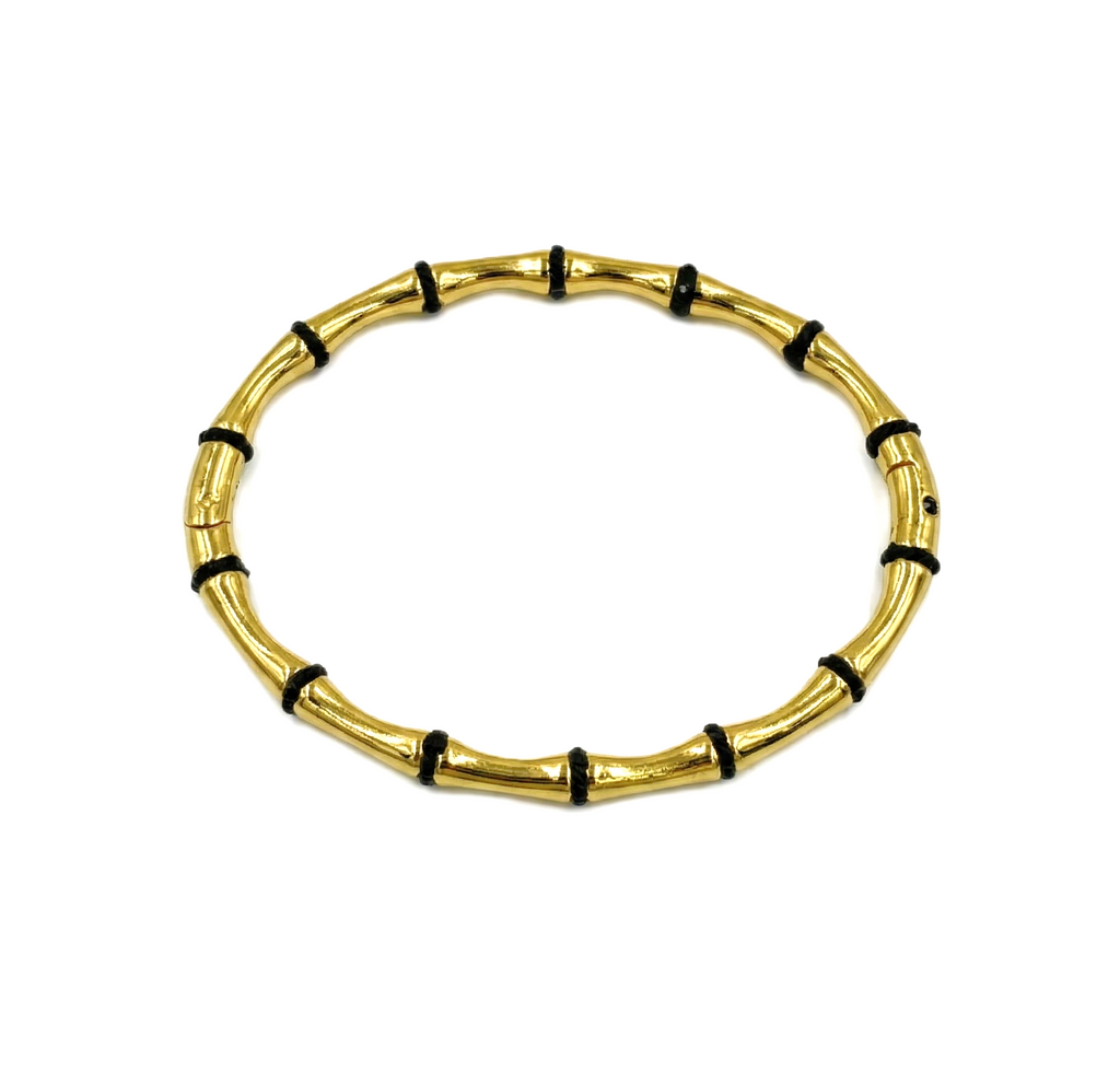 _80: Elegant Gold Plated Bamboo Design Bangle Bracelet for Women and Girls - MVHSBRGD47