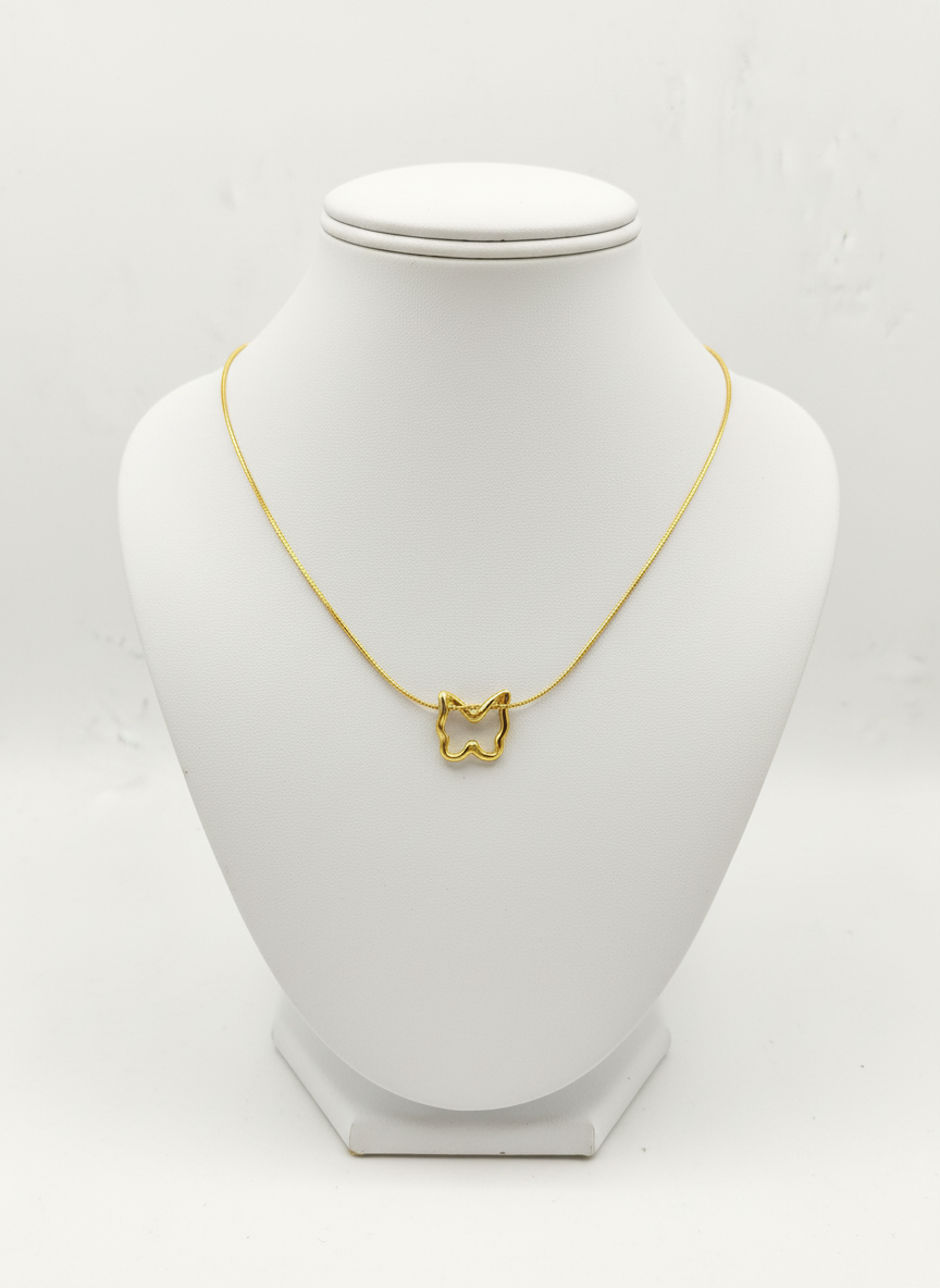 Elegant Gold Plated Butterfly Pendant Necklace for Women Minimalist Daily Wear - MVNFNKGD156