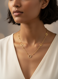 Gold Plated Flower Charm Necklace for Women Elegant Floral Chain Jewelry - MVANNKGD163