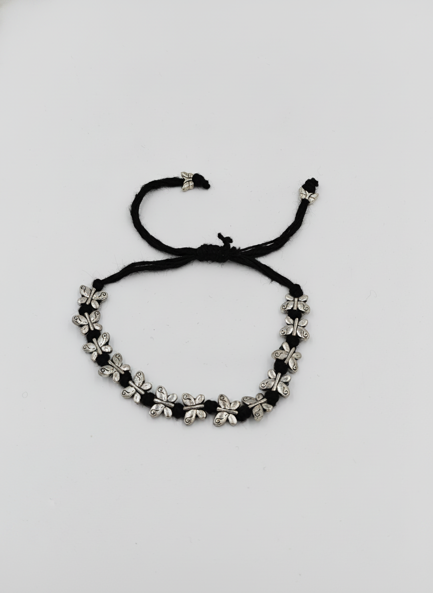 Butterfly Black Thread Adjustable Bracelet for Women and Girls - MVJPBRSR202