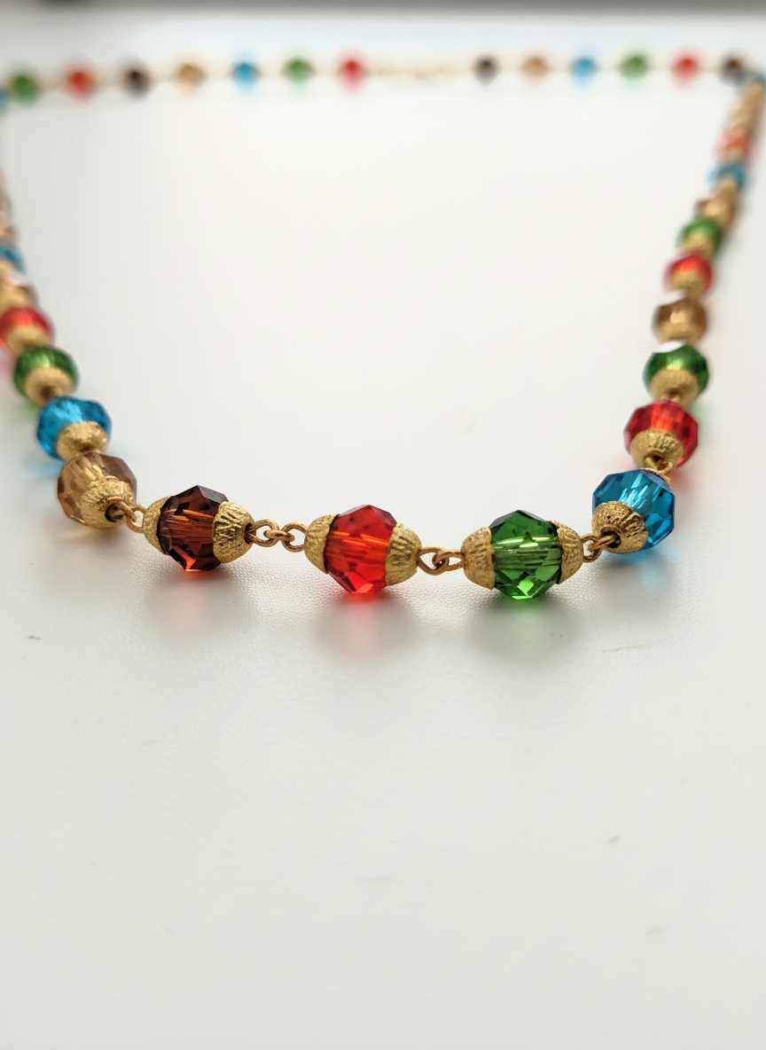 Traditional Multicolor Beaded Moti Mala Necklace for Women and Girls - MVDRNKGD182