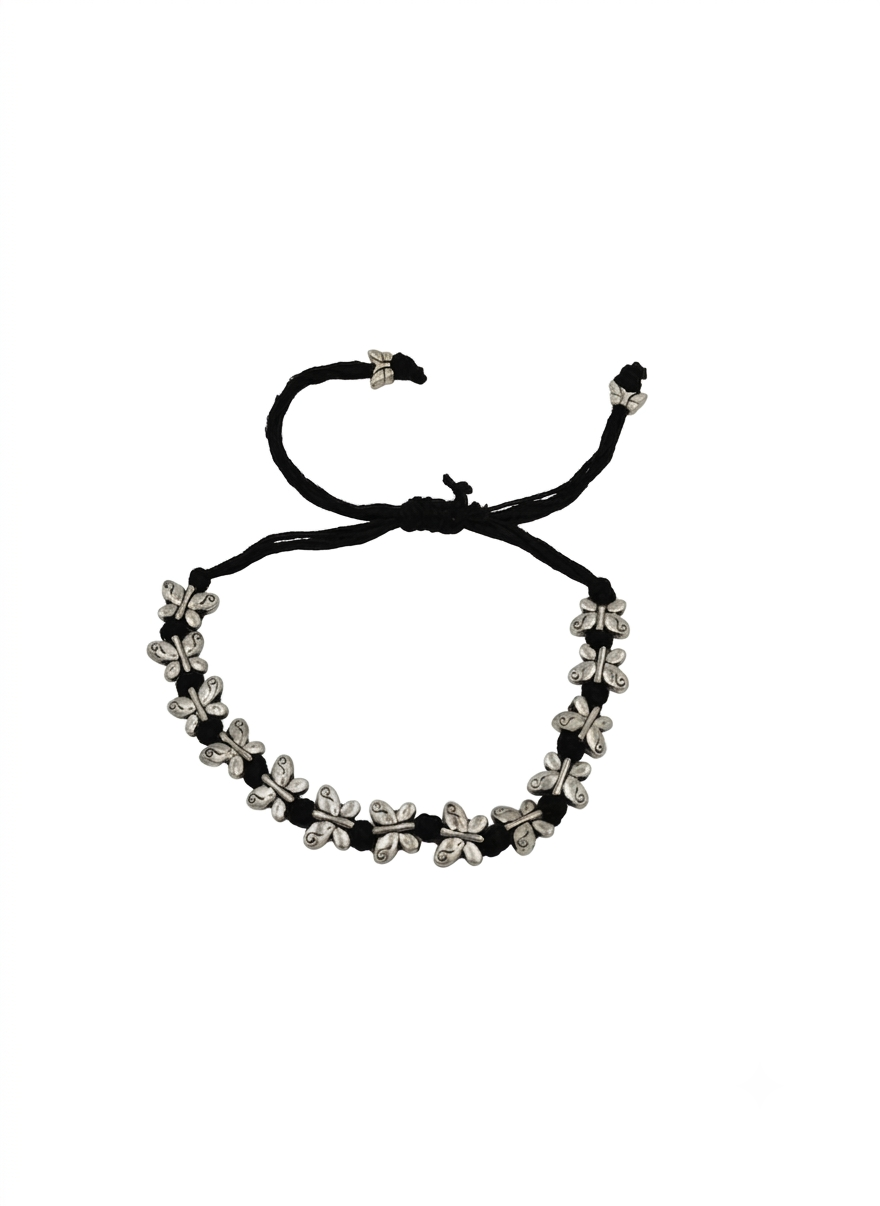 Butterfly Black Thread Adjustable Bracelet for Women and Girls - MVJPBRSR202