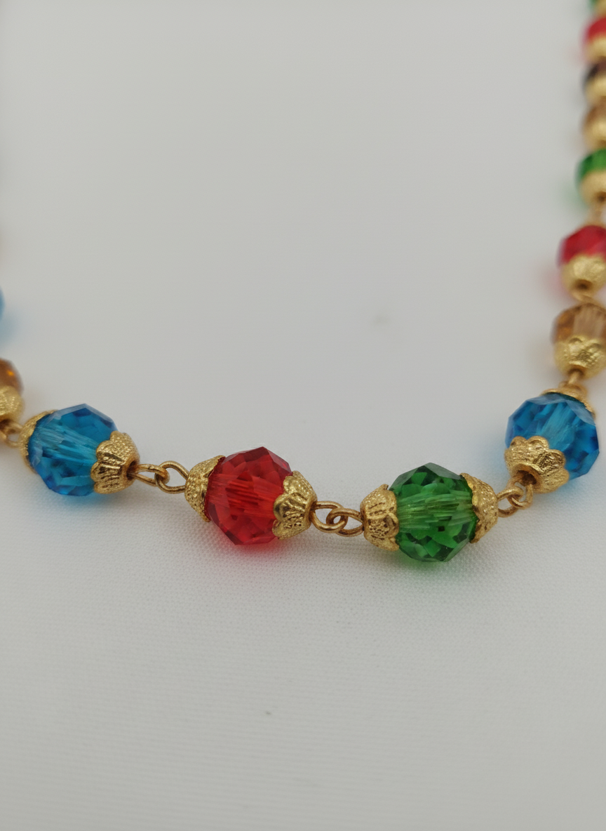 Traditional Multicolor Beaded Moti Mala Necklace for Women and Girls - MVDRNKGD182