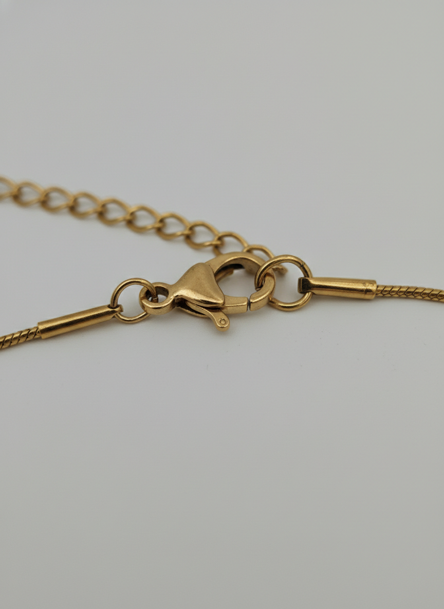 Elegant Black Heart Pendant Necklace for Women - Gold Color Plated Stainless Steel Snake Chain Jewelry - Minimalist Dainty Gift for Her - MVHSNKGD30