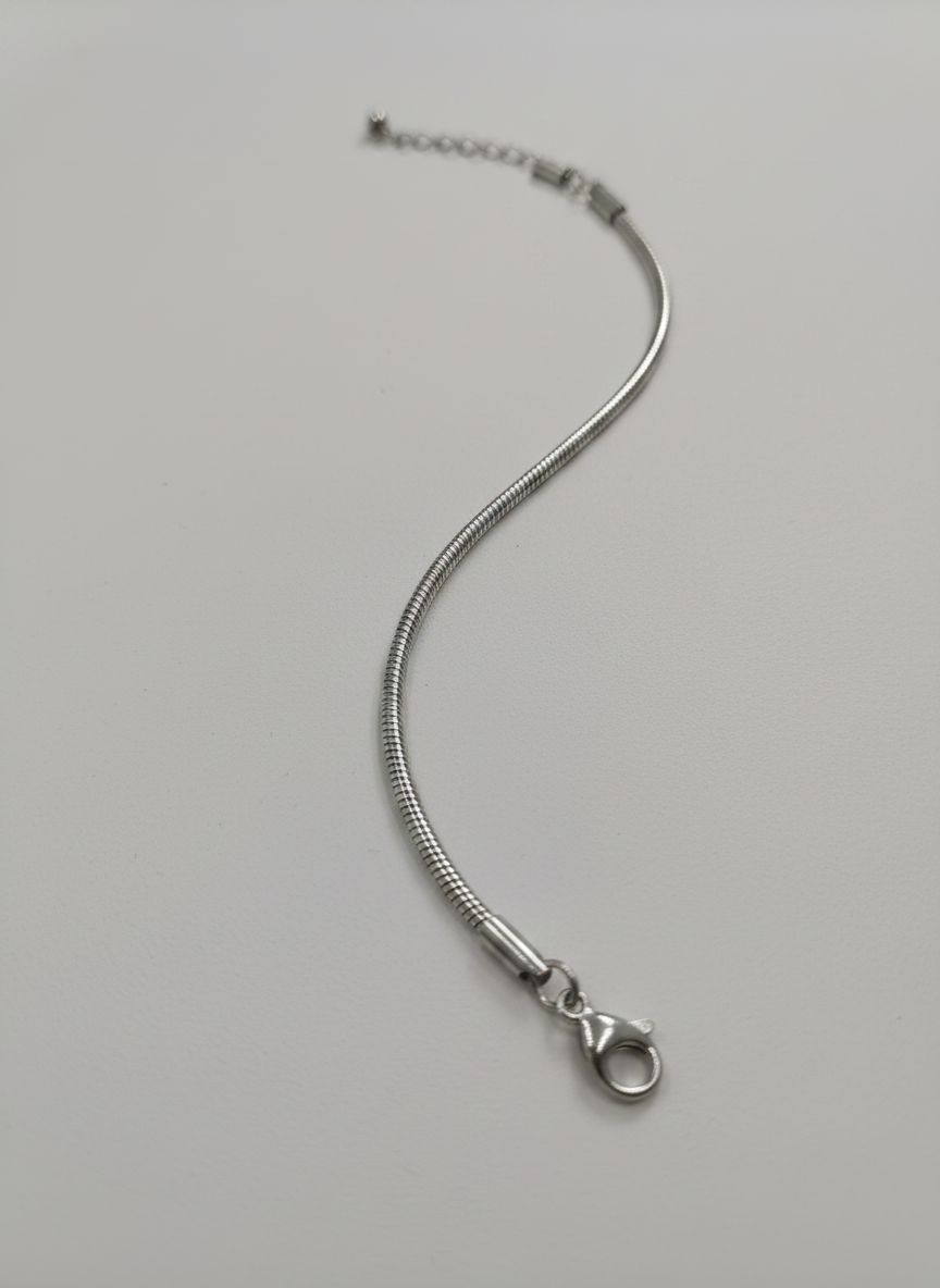 Silver Toned Minimalist Snake Chain Anklet for Women and Girls - MVKMAKSR194