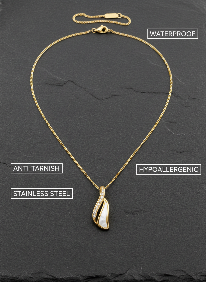 MVANNKGD162 Gold Plated Elegant Leaf Pendant Necklace for Women and Girls - MVANNKGD162
