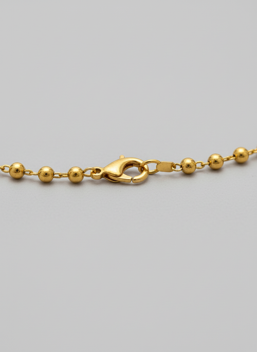 Elegant Gold Plated Beaded Matar Mala Necklace for Women and Men - MVDRNKGD155